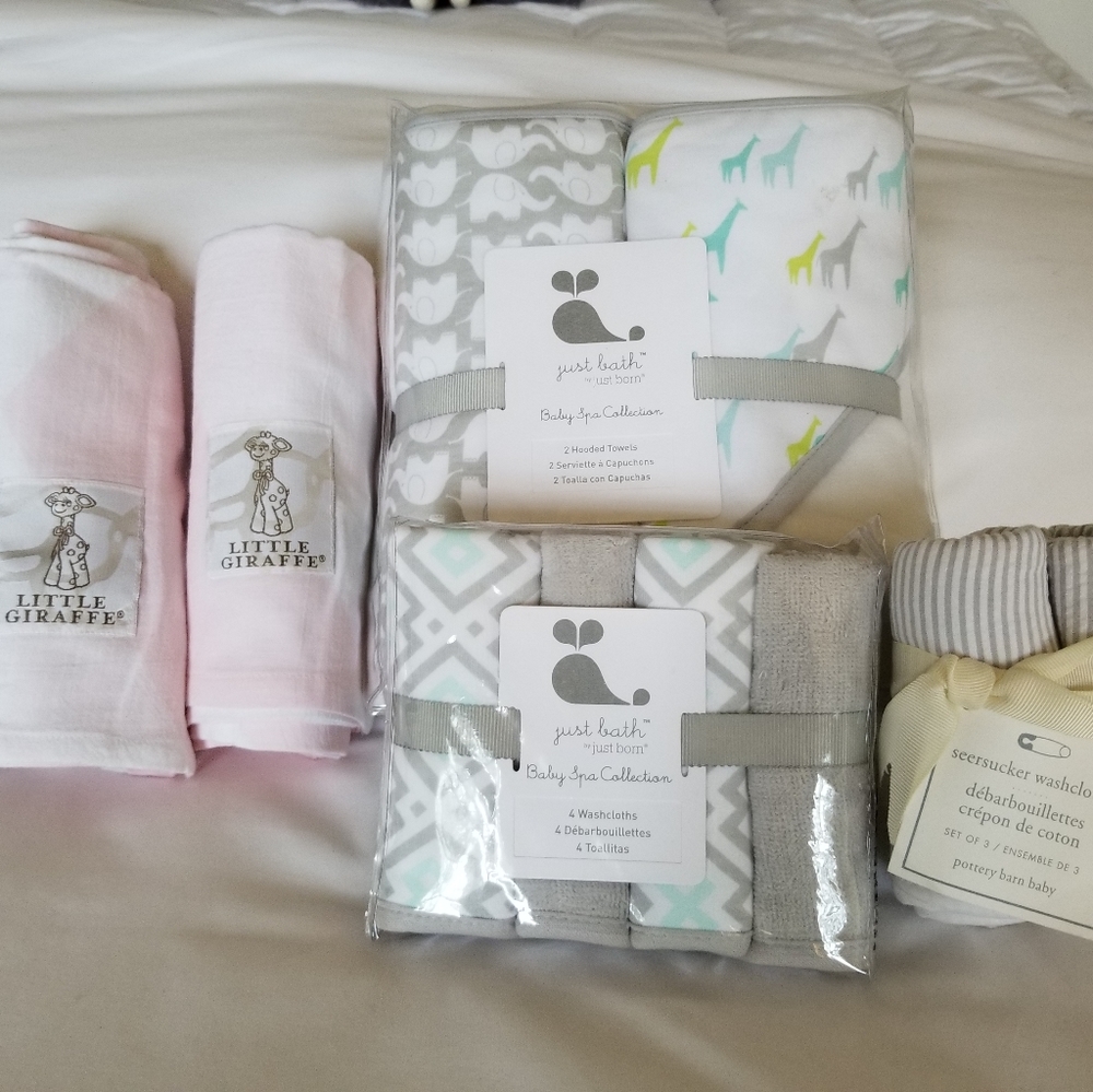 Bath set Pottery Barn, Little Giraffe, Just Bath
